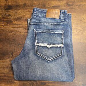 Flypaper Blue Jeans Mens 30x30 Bootcut Medium Light Wash Stretch Denim